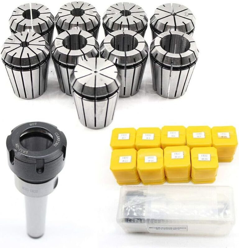 M12 MK3 ER32 Spannzangenfutter + ER32 Satz 9Stk. Spannzangen 2-20mm für Fräser,aus hochwertiger Federstahl