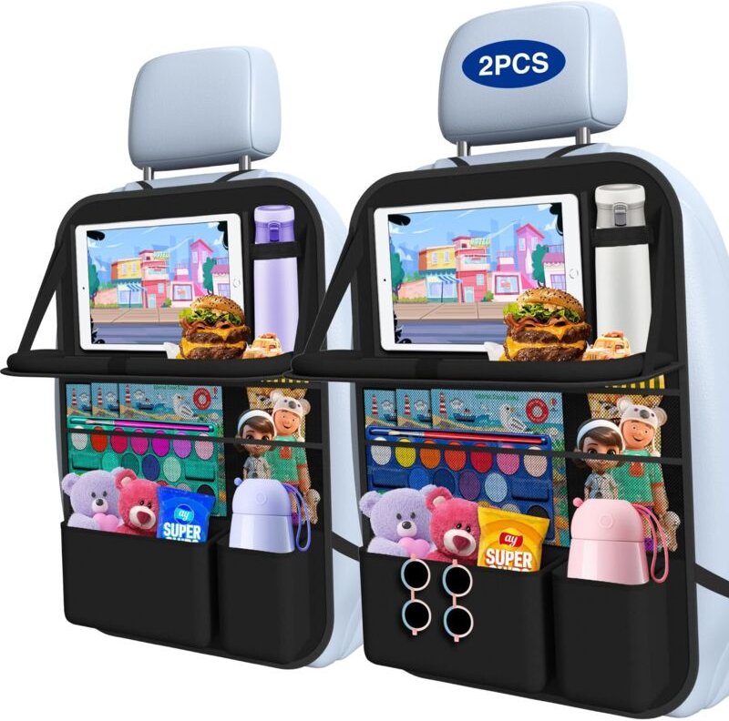 Ideal für ein 2er-Set: Dieser Auto-Rücksitz-Organizer mit Ablagefach, 9 Staufächern, Tablet-Halter, Schutzmatte, Rücksit...
