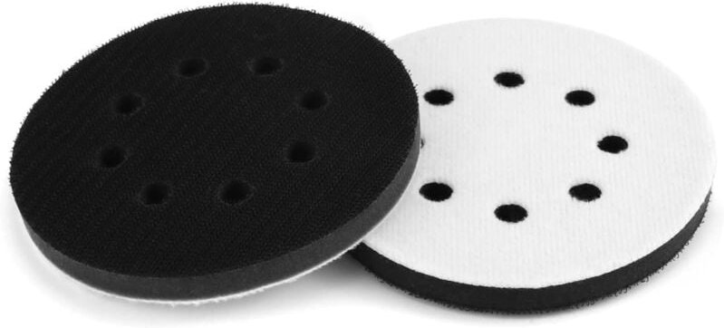2 Stück 125 mm Schwamm Interface Pad Kissen Pad Klett für Schleifteller (8 Löcher)