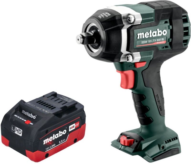 Metabo SSW 18 LTX 800 BL Akku Schlagschrauber 18 V 800 Nm 1/2" Brushless + 1x LiHD Akku 5,5 Ah - ohne Ladegerät