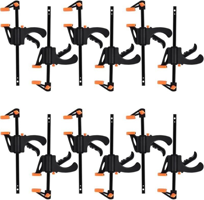 10 Stück Einhandklemmen, Ratschen-Tischklemmen, Schnellspann-Ratschenklemmen, Holzstangenklemmen, Kunststoffklemmen