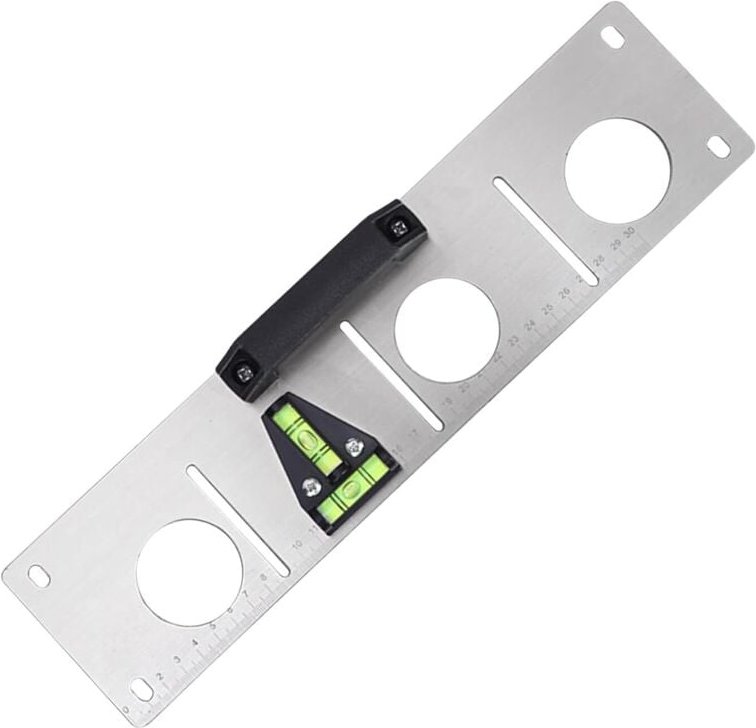 Straight Edge Ruler, Stainless Steel Slotted, Wire Drawing Hole Measuring Tool, Outlet Cutout Leveling Ruler for Woodwor...