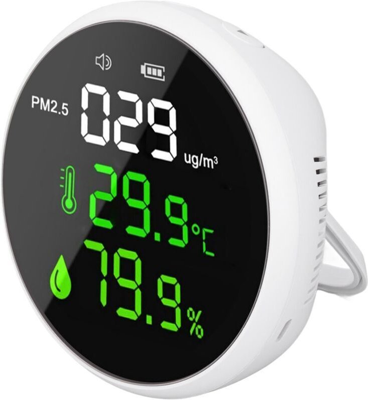 PM2.5-Raumluftqualitätsmonitor, tragbarer Mini-Smart-Sensor, Temperatur- und Feuchtigkeitsmesser