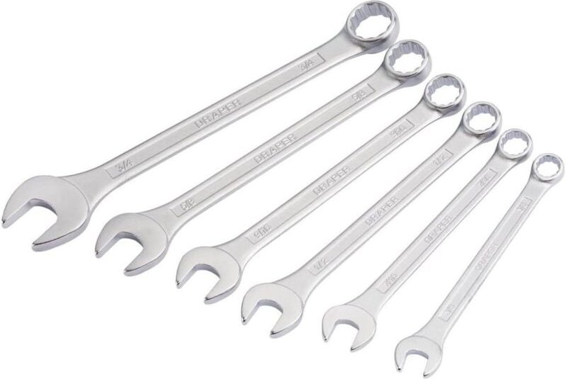 Ratschenschlüssel Set 6-tlg, Industrielle Qualität - Verchromt Cr-V Stahl Schmiedehitzebehandelt - Metrische Größen 8-17...