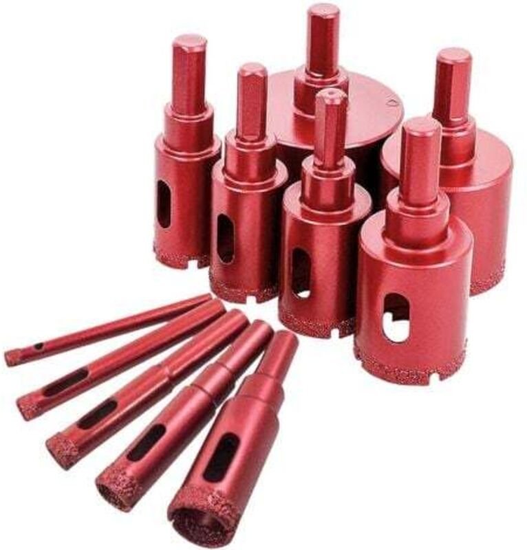 Diamant-Lochsägen-Set, Diamant-Kernbohrer für Fliesen/Glas/Marmor (6 mm–50 mm, 11-teilig)