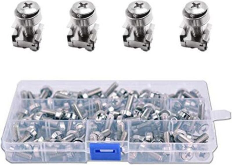 50 Sets M6 Vierkant-Befestigungs-Käfigmuttern & Befestigungsschrauben Unterlegscheiben für Serverracks und -schränke (M6...