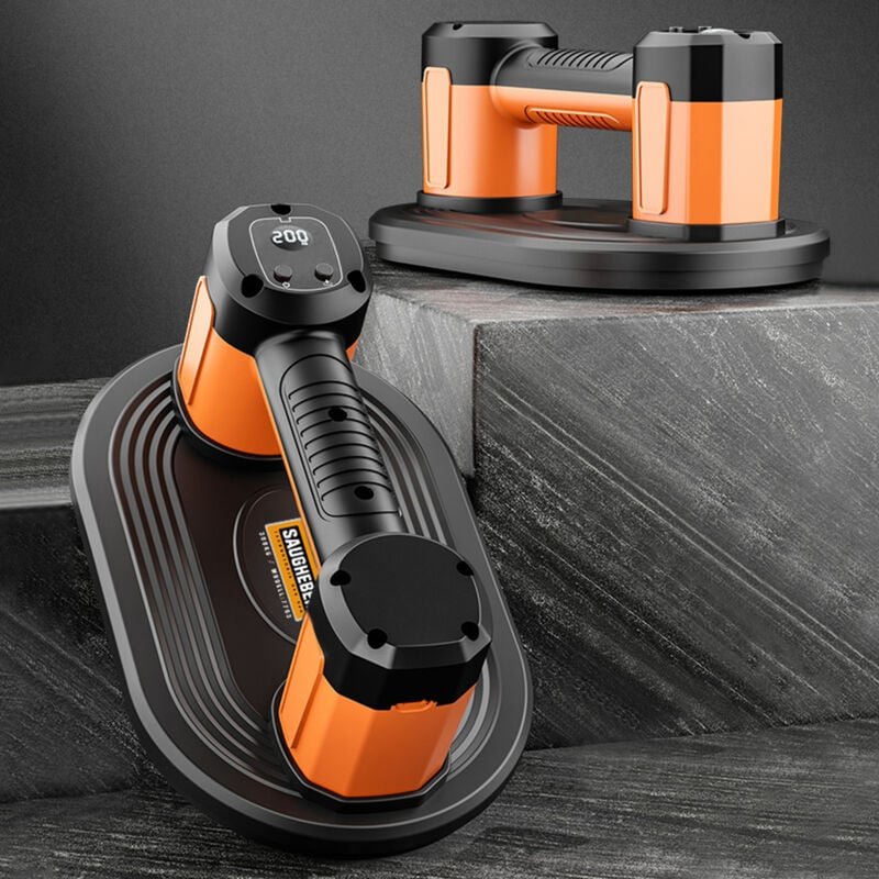 Tragkraft 300kg, Akku Saugnäpfe Vakuumheber f. Glatten und Rauh Oberflächen, Elektrisch Saugheber mit LCD Display, Heavy...