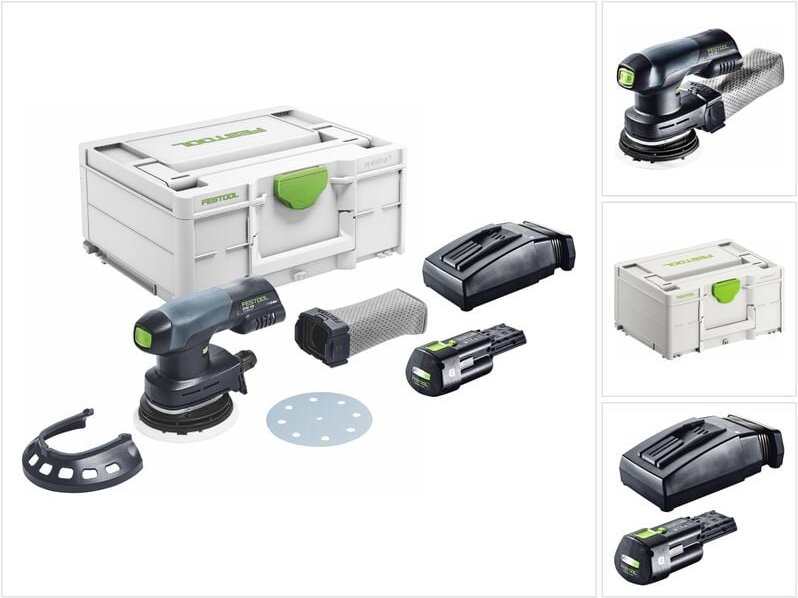 Etsc 125-Basic Akku Exzenterschleifer 18 v 125 mm Brushless + 1x Akku 3,0 Ah + Ladegerät + Systainer - Festool