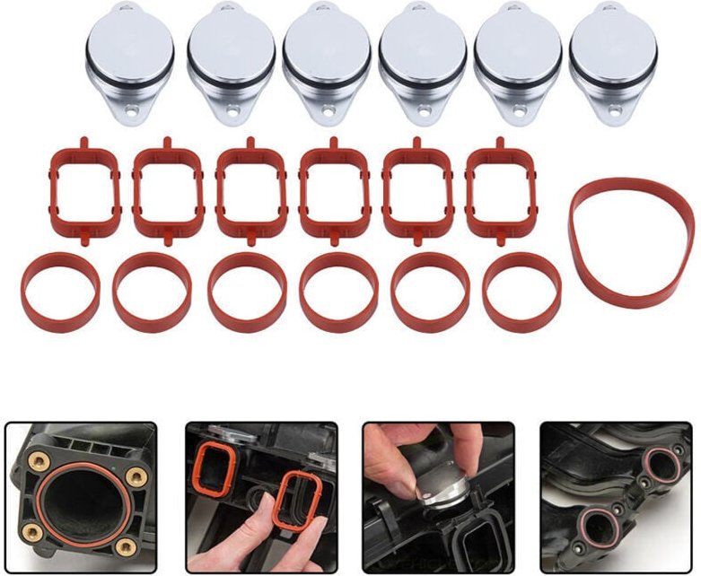 CHOYCLIT Ansaugdichtungssatz für BMW 320d 330d 520d 525d 530d 730d, 6x33mm, Drallklappen-Diesel