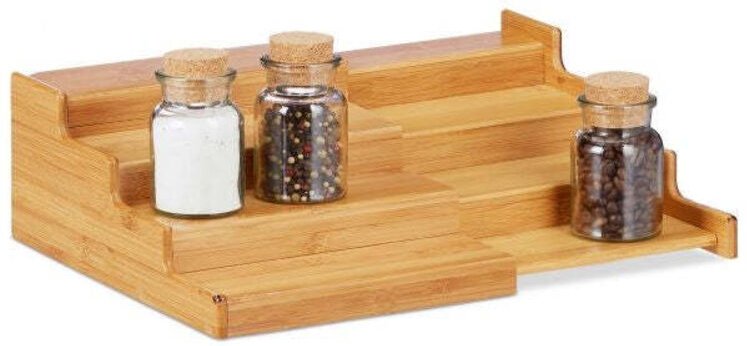 4 tier extendible bamboo spice rack