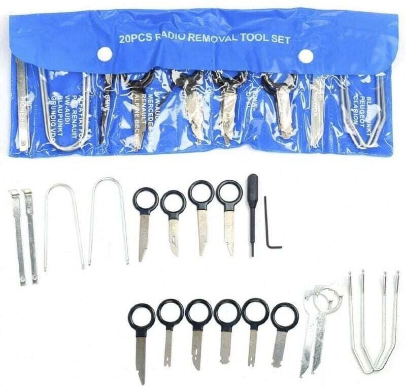 20-teiliges universelles Autoradio-Ausbauset für Mercedes-Benz, BMW, VW und Audi.