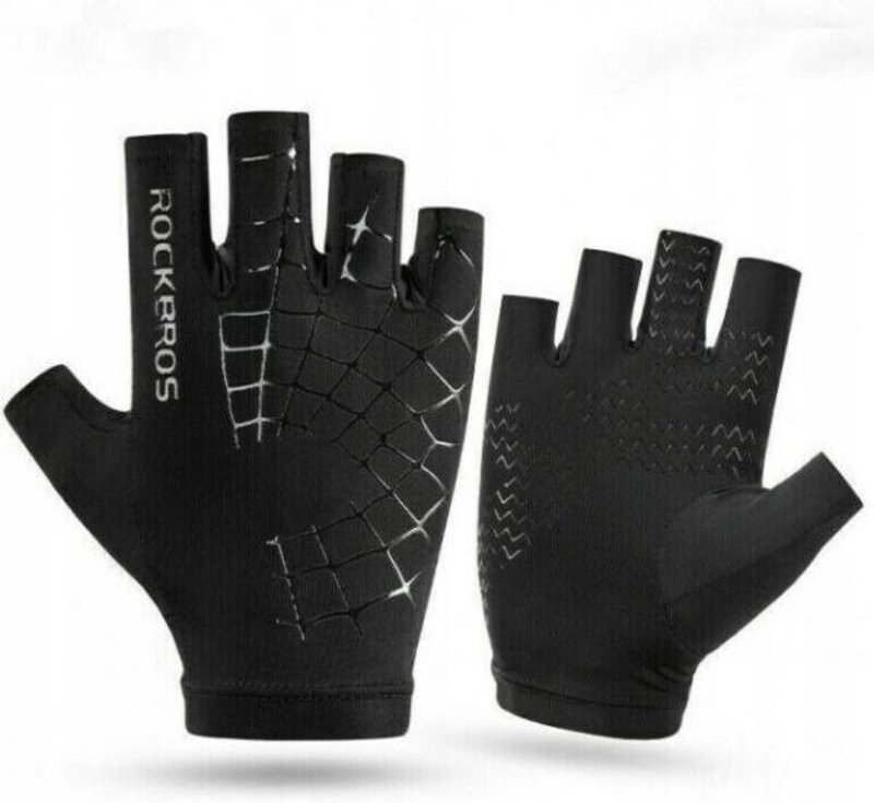 ROCKBROS (S202-BK) Rad-/Sporthandschuhe, elastisch, mit Second-Skin-Effekt, schwarz, Größe S/M
