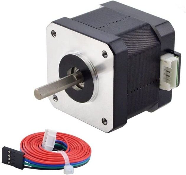 Bipolarer Schrittmotor Nema 17, 42 Ncm, 1,5 A, 42 x 42 x 39 mm, 4-adrig mit 1 m Kabel und Stecker für 3D-Drucker/CNC-Frä...