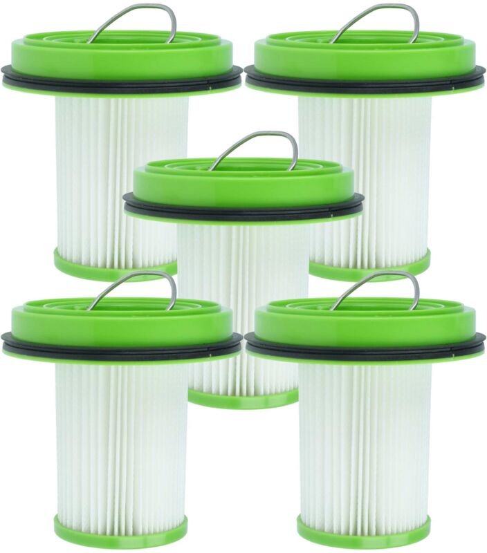 vhbw 5x Staubsaugerfilter kompatibel mit Greenworks GD24SVK4S Staubsauger - HEPA-Filter Grün Weiß