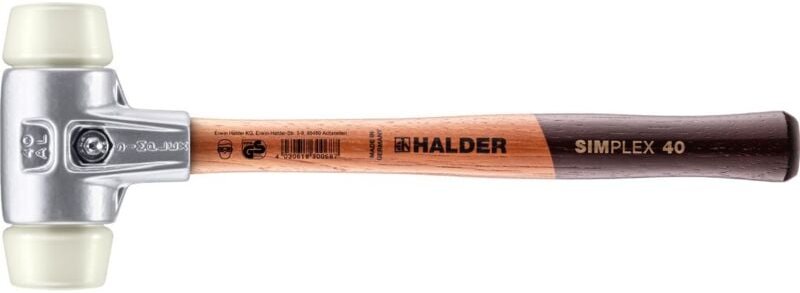 HALDER SIMPLEX Schonhammer Ø 40 mm Nylon mit Aluminiumgehäuse