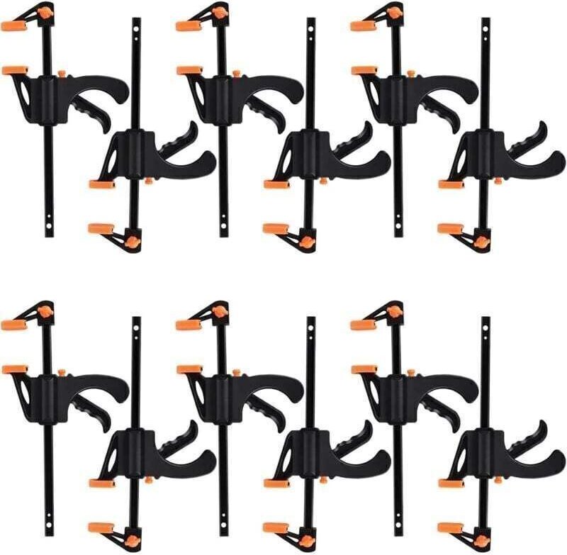 10 Stück Einhandklemmen, Ratschen-Tischklemmen, Schnellspann-Ratschenklemmen, Holzbefestigungs-Stangenzwingen, Kunststof...