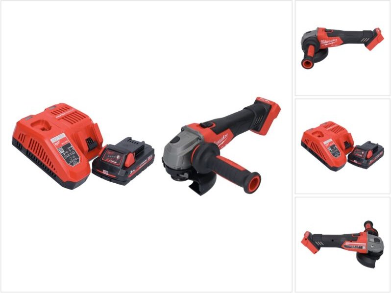 Milwaukee M18 FSAG125X-301 Akku Winkelschleifer 18 V 125 mm Brushless + 1x Akku 3,0 Ah + Ladegerät