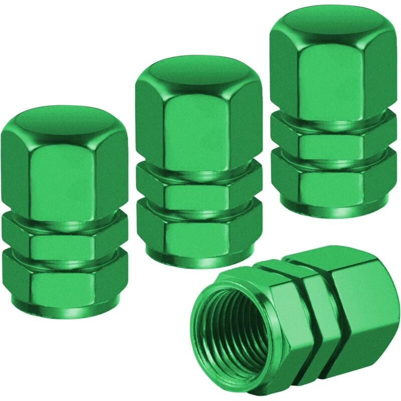 CCYKXA Stück (grün) Autoreifenventilkappen, Autoreifenkappe, Ventilkappe, Reifenventilkappe, Autoreifenventil, Ventilkap...