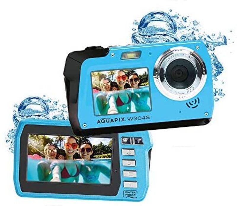 Easypix - W3048 Edge Iceblue - Unterwasserkamera, 48MP Dual Display