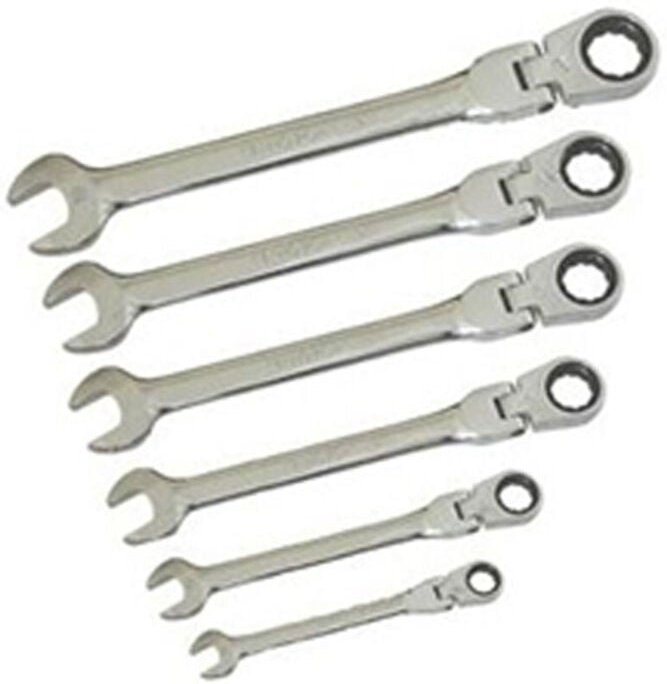 Trade Shop Traesio - Trade Shop - Kombinierte Ratschenschlüssel mit Snout-Set 6pz Chrom Vanadiumstahl -