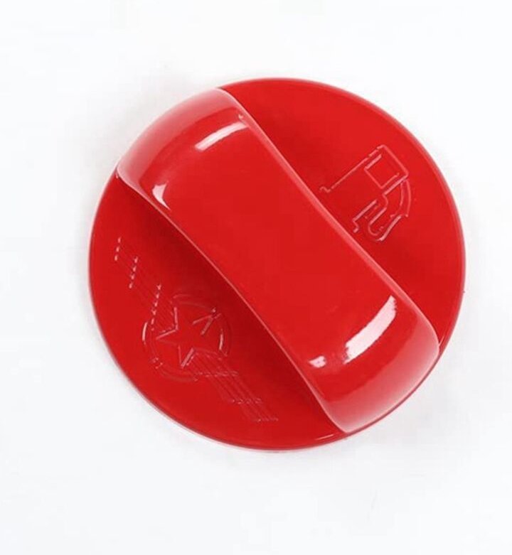 Für Jimny JB64 JB74 2019-2021 TüR Kraftstoff Tank Abdeckung Gasdeckel EinfüLlstutzen Kappe Auto Innen Ausstattung, Rot