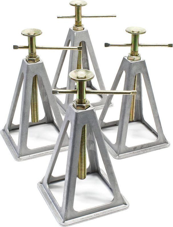 4x Aluminium Stützböcke für Wohnwagen und Anhänger, 160 x 160 x 280 mm, Stützbock höhenverstellbar 28-43 cm, Unterstellb...