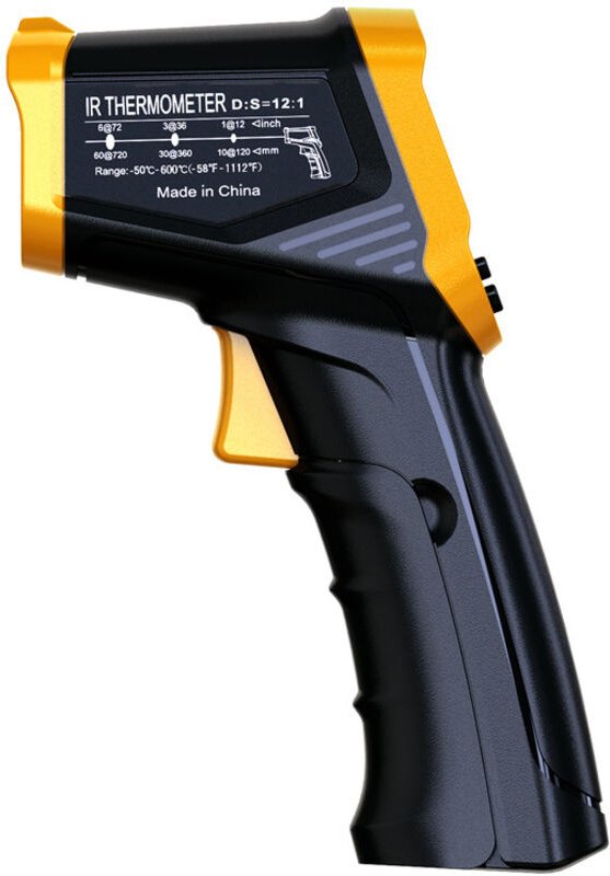 Digitales Infrarot-Thermometer, -50 °C 600 °C Laserthermometer mit einstellbarem Emissionsgrad, Küchenthermometer, berüh...