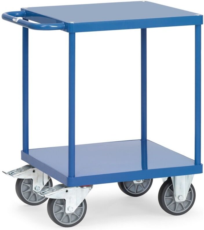 Fetra Tischwagen quadratisch Stahlblech 2 Etagen 600x600mm Ladefläche
