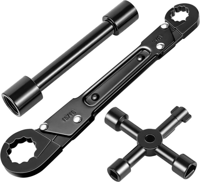 Winkelanschlagschlüssel-Set, Sanitärwerkzeug, Winkelanschlagschlüssel für Installateure zur Montage von Winkelanschlägen...