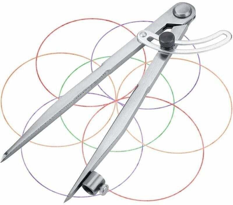 Messzirkel, Kaltnadelzirkel mit Flügelteiler – Industrieller Markierungszirkel, großer Profizirkel mit Flügelspitze und ...