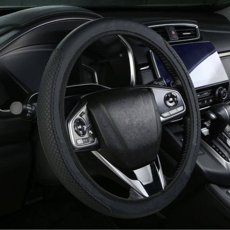 Geeignet für die Fahrzeugdekoration und den Lenkradschutz, rutschfester Lenkradbezug, Lederlenkradbezug, universeller 38...