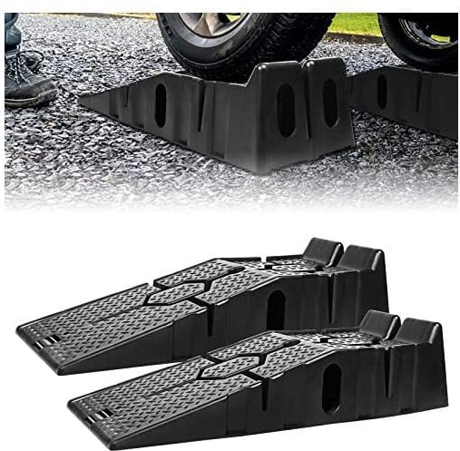 Naizy - Auffahrrampen 2 Stück Kunststoff Laderampe kfz Rampe-Set 903322.5cm Auffahrt Plattform bis 2.5 Tonnen Belastung ...