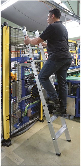 Euroline Premium 30176 Alu Stufenanlegeleiter mit Vario Einhängehaken Ø 60mm 14 Stufen