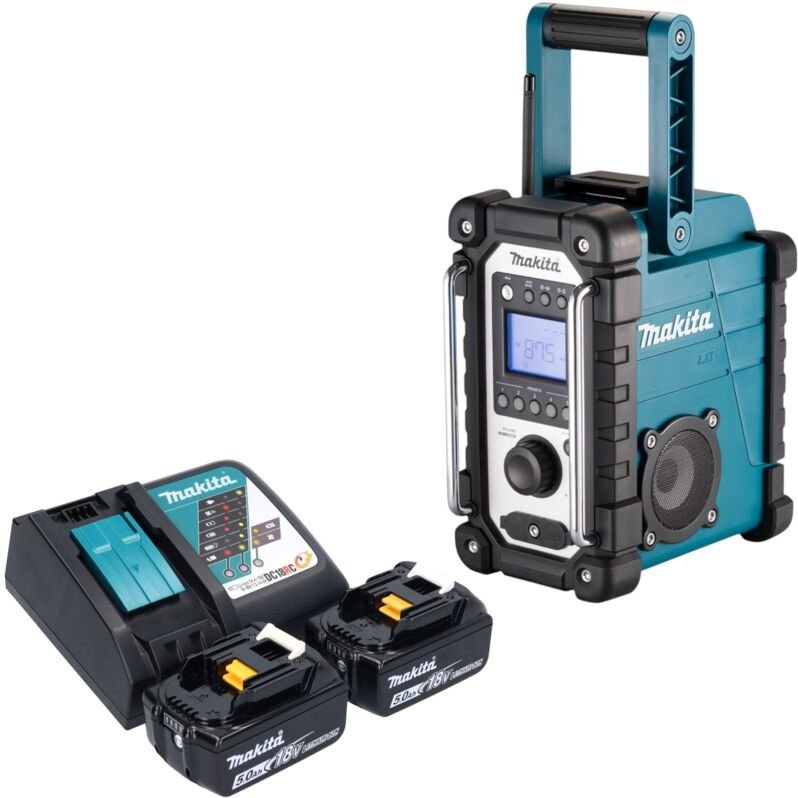 Makita DMR 116 RT Akku Baustellenradio 14,4 - 18 V AM FM AUX + 2x Akku 5,0 Ah + Ladegerät