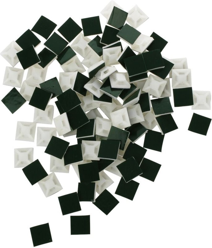 Tlily - Selbstklebender Kabelbündelhalter aus Kunststoff, 3 mm, Kabelbinderhalterung, 100 Stück