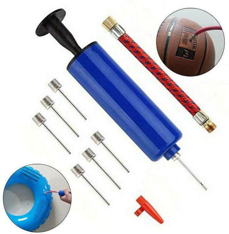 Ballpumpe, 10-teiliges Set mit Nadel, flexiblem Schlauch und Ventiladapter für Basketball, Fußball, Volleyball, Rugbybal...