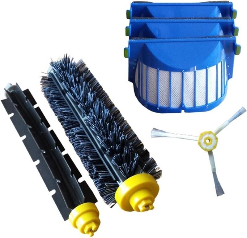 Premium Wartungsset Service Kit passend für Staubsaugerroboter der iRobot Roomba 600 Serie Bürstenset + 3 AeroVac-Filter...