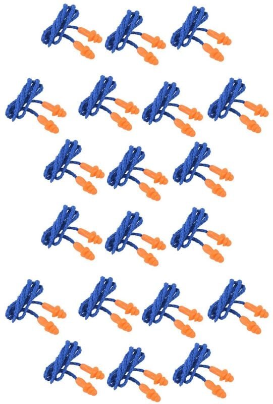 20 StÜCk Sicherheits-Silikon-OhrstöPsel - Gehörschutz-Muffen mit Kordel - GeräUschreduzierung FÜR Den Heimschlaf Blau Or...