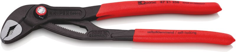 Knipex - 87 21 250 Cobra QuickSet Hightech-Wasserpumpenzange atra. 250 mm