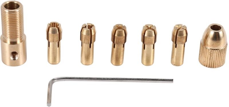 8-tlg 0.5-3mm Bohrfutter Spannzangen Satz Schnellspannfutter fuer Mini Werkzeuge