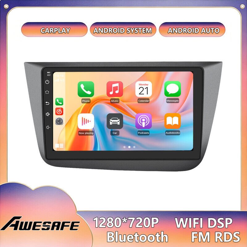 AWESAFE Android 13 Autoradio für Seat Altea XL (2004–2015) / Toledo (2004–2009) 2GB+64GB 9" Bildschirm CarPlay Bluetooth...