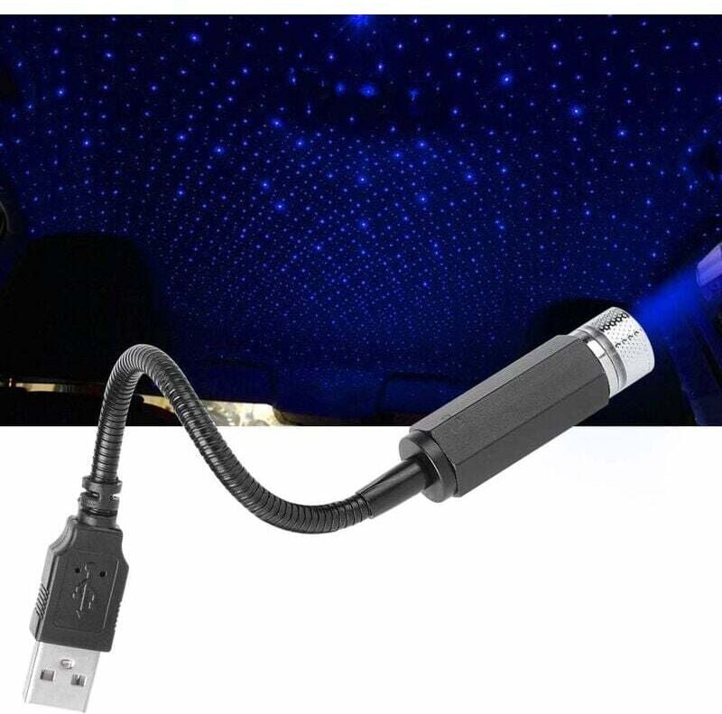 Sternenhimmel im Auto, USB-Innenbeleuchtung im Auto, LED-Ambientebeleuchtung, Dachbeleuchtung für das Autodach (blau-vio...