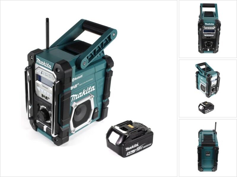 Makita DMR 112 T1 Akku Baustellen Radio 7,2 - 18V Bluetooth DAB+ + 1x 5,0Ah Akku - ohne Ladegerät