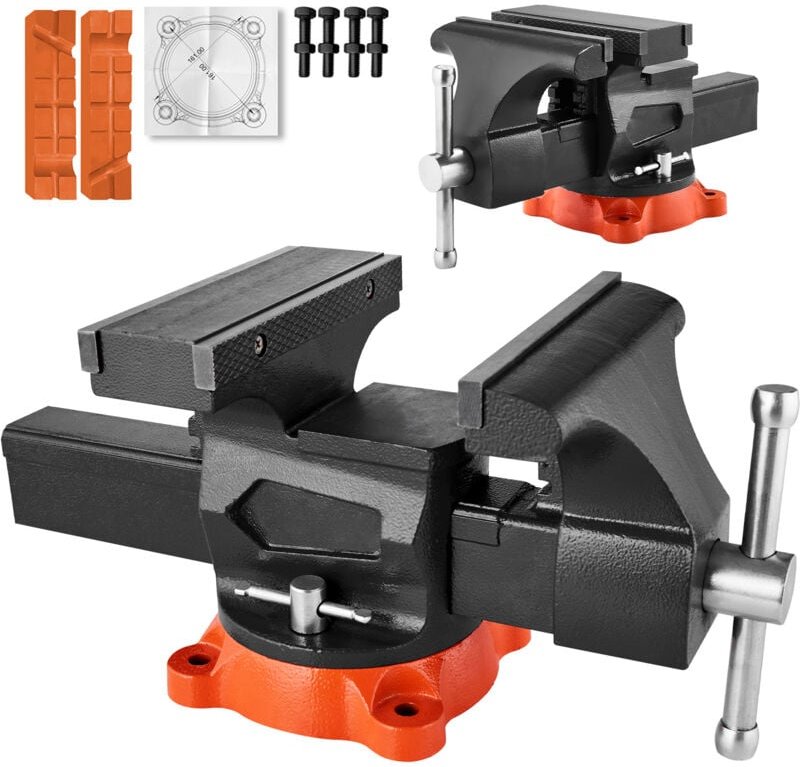 Schraubstock, 8 Zoll Backenbreite, 8 Zoll maximale Backenöffnung, 360° schwenkbare Feststellbasis, 3,7 Zoll Ausladung, H...