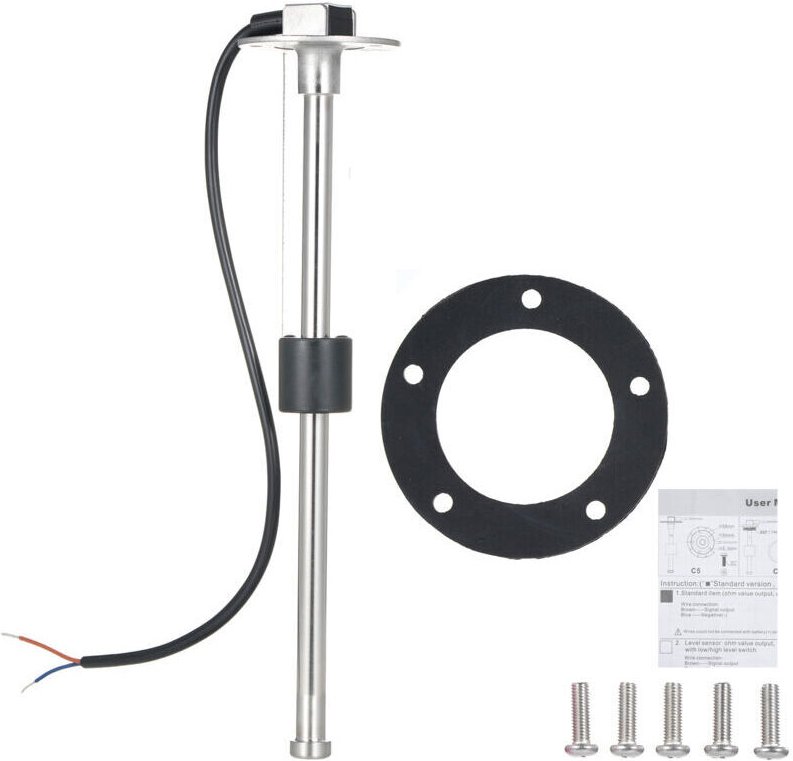 Kraftstoffstandsensor, Wasserstandssensor für Boote, 5-Loch-Sensor, Edelstahlgehäuse, 240-33 Ohm, für Boote, Autos, LKWs...