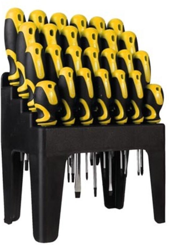 Toolland Schraubendrehersatz, 26-teilig, mit Halter, magnetischer Spitze, ergonomischem rutschfestem Soft-Grip-Griff, er...