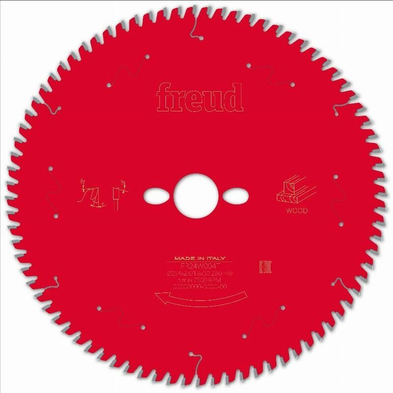 Freud - Sägeblatt für Handkreissäge Ø254 2,6/1,8 AL30 Z80 ba 5° - F03FS09781 -FR24W004T