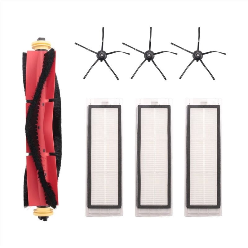 7-teiliges Ersatzteilset für S4 E4 S5 S6 Max Gummiseitenbürste Hauptwalze HEPA-Filter