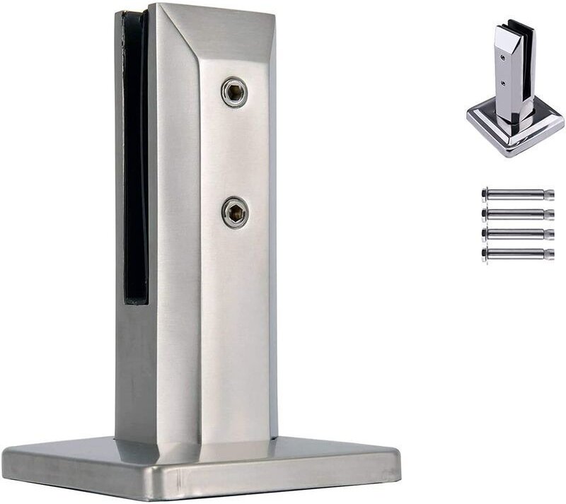 Gabrielle - 1er-Set Glasklemme aus Edelstahl 304, Glaszaunklemme für Schwimmbadgeländer, zylindrische Glaszaunklemme, fü...