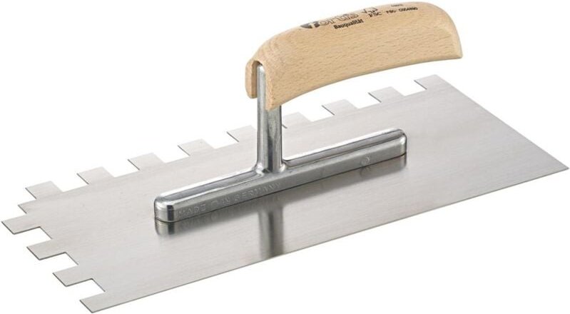 Glättekelle 280x130mm gezahnt 15x15mm Bauqualität Fortis